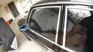 Open all of the doors. They should open smoothly and quietly. There should be no squeaks, clunks, or grinding noises. Note that on this door there is a slight "clunk" at about the mid point. This door check strap needs to be cleaned and lubricated.