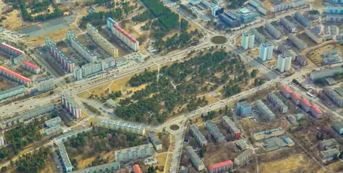 В центре: парк Мянни и улица Кескузе