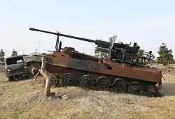 Зенитная пушка С-60, установленная на шасси МТ-ЛБ