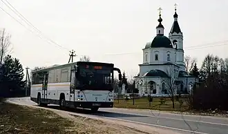 ЛиАЗ-5250  на маршруте № 27 в селе Марчуги