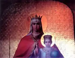 Богородица с Младенцем на троне (фрагмент), 1896. Ново-Валаамский монастырь