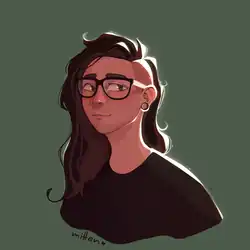 Портрет работы карикатуриста Миттена