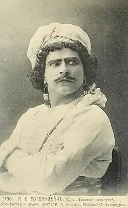 А. В. Богданович в роли Надира из оперы «Искатели жемчуга»