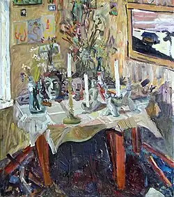 Натюрморт со свечами. Холст, масло. 80х70. 1983