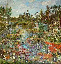 Северное озеро. Холст, масло. 100х90. 1987