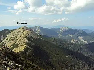 Вид на Ведмежик с горы Довбушанки