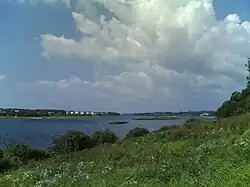 Вид на Великую из Промежиц в г. Псков