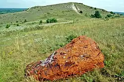 Большая глыба кварцита на склонах Марьиной горы