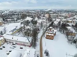 Вид сверху на Духов монастырь и улицу Джалиля-Духовскую