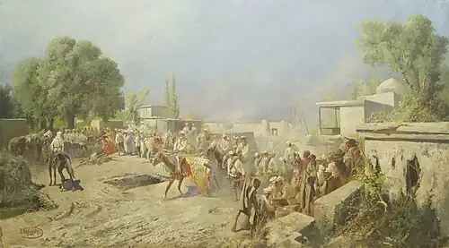 Взятие Ташкента генералом Черняевым. Картина Н. Н. Каразина