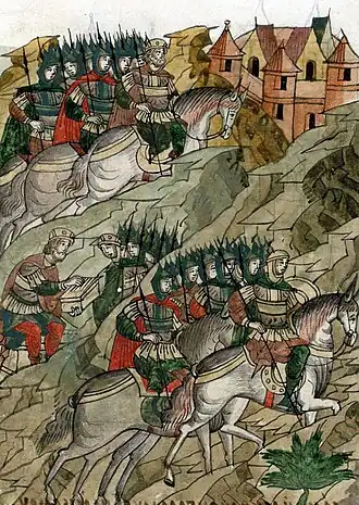 Войско Изяслава Мстиславича у Всеволожа (1152). Лицевой летописный свод