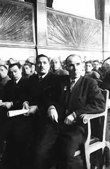 В.&nbsp;В.&nbsp;Арнаутов и др. в зале заседаний Всероссийского совещания по садоводству и виноградарству, 1946 год.