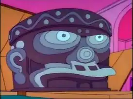 Голова бога Эстакатаки, подаренная Симпсонам Бёрнсом