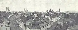 Гравёр М. Рашевский. Панорама Гродно из книги К. Случевского "По Сѣверо-Западу Россіи".
