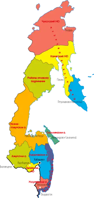 Дальневосточный край на карте