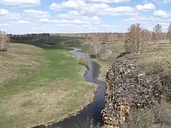 Низовье около устья. Вид вверх по течению.