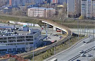 Эстакада, соединяющая электродепо Аметьево с южным железнодорожным ходом