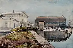 Вид острова Сальный буян и устья Сальнобуянского канала, до 1907.