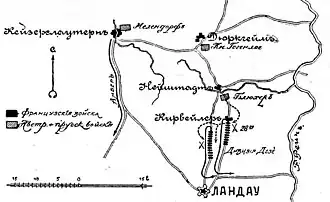 План боя при Киррвейлере  (рисунок из «Военной энциклопедии»)