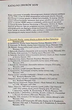 Каталоги собраний MNW 1998 г