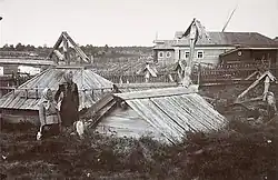 Кладбище с домовинами. Начало XX века, Поморье.