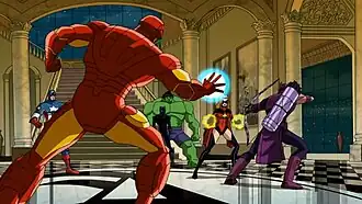 Железный человек и Мисс Марвел подозревают Соколиного глаза в том,что он Скрулл