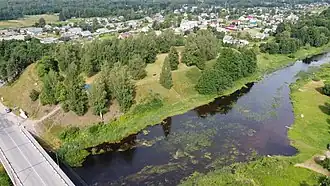 Вид на городище с воздуха