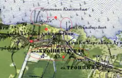 Кронштадтская колония на карте Окрестностей Санкт-Петербурга 1860 года выпуска