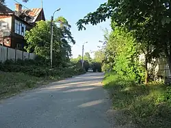 Купальный переулок (Тарховка). Слева - дом Л. Ф. Федорова - Тарховский пр., 52. 1903-1906 гг постройки.