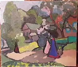 Пейзаж с синим домом, 1992