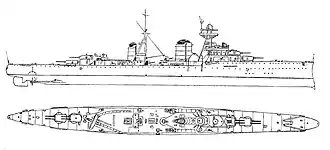 Схема крейсера «Луиджи Кадорна»