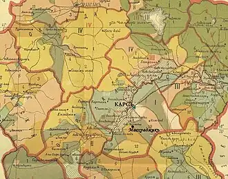 Акряк на карте Карсской области