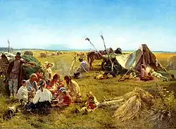 К. Е. Маковский. «Крестьянский обед во время жатвы», 1871