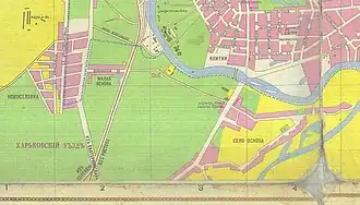 Село Основа на карте 1895 года