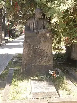 Могила Г.&nbsp;Е.&nbsp;Котельникова на Новодевичьем кладбище Москвы