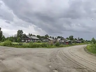 Перекрёсток на въезде в посёлок