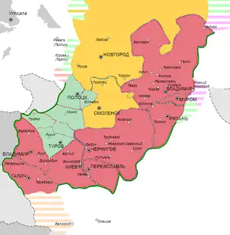 Разорение русских земель во время монгольского нашествия:
земля разорена
земля частично разорена, столица уцелела
земля не разорена