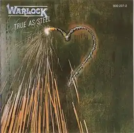 Обложка альбома Warlock «True as Steel» (1986)