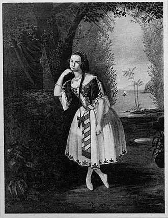 Ольга Шлефохт в балете «Морской разбойник»(художник Василий Фёдорович Тимм)