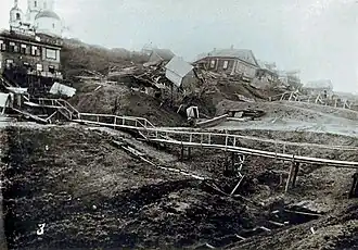 Оползень у Петропавловской церкви (1915 г.).