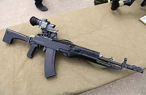 Опытный автомат АСМ с прицелом 1П29 на Чемпионате по танковому биатлону-2014