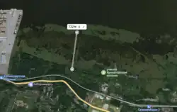 Остатки причала в Кронштадтской колонии на картах Яндекс