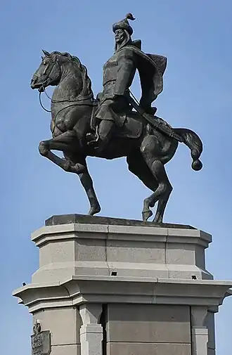 Памятник Шакшаку Жанибеку в городе Костанай