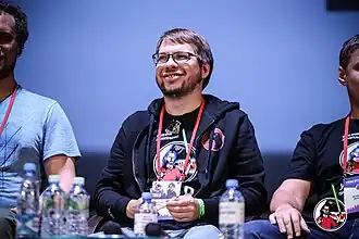 А. Ю. Панчин в качестве члена жюри на вручении антипремии «Почётный академик ВРАЛ»в рамках научно-просветительского форума«Учёные против мифов – 8»6 октября 2018, Москва, НИТУ «МИСиС»