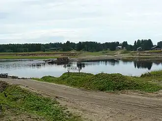 Переправа в Сосновку из Мамонихи через р. Пинегу