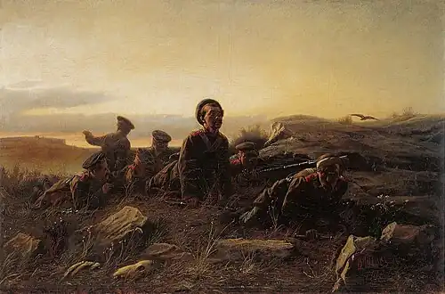Пластуны под Севастополем. 1874. Киевский музей русского искусства
