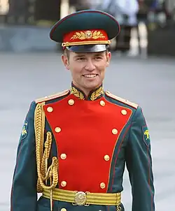 Парадный пояс у начальника Образцового оркестра почётного караула майора К. А. Петровича.