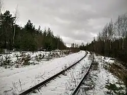 Вид на западную горловину станции, слева − разобранный путь на ОТЗ