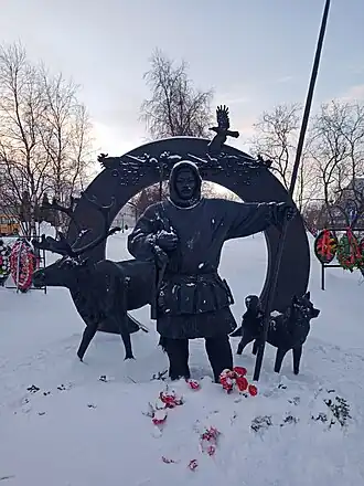 Нарьян-Мар. Памятник подвигу участников оленно-транспортных батальонов в годы Великой Отечественной войны.