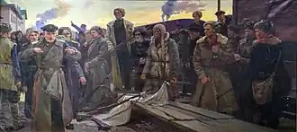 Разгром Гамовского мятежа. Коркин И. И. холст, масло, Благовещенск, 1960 г. Экспозиция Благовещенского краеведческого музея.